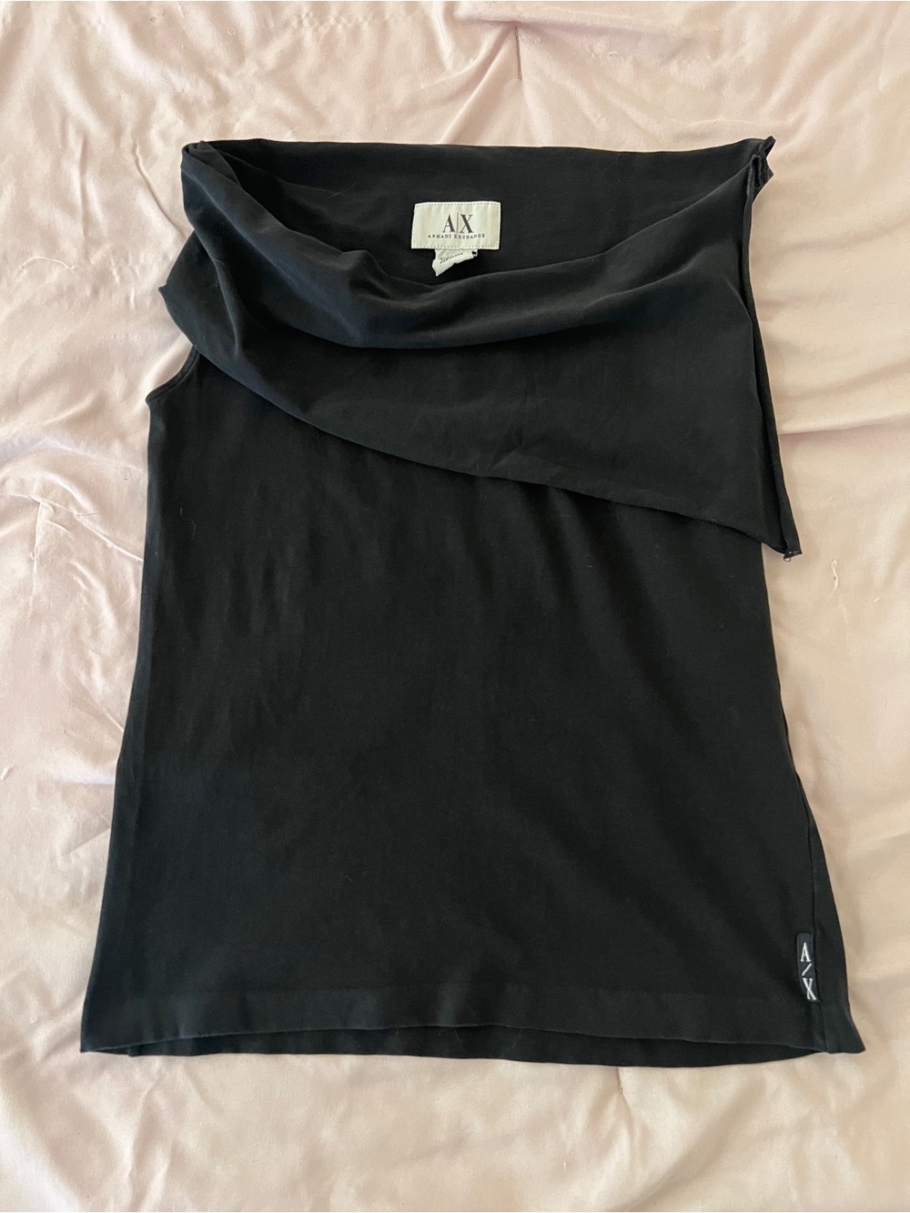 VINTAGE Y2K Archival Armani Exchange Asymmetrical Handkerchief Neck Tank Top